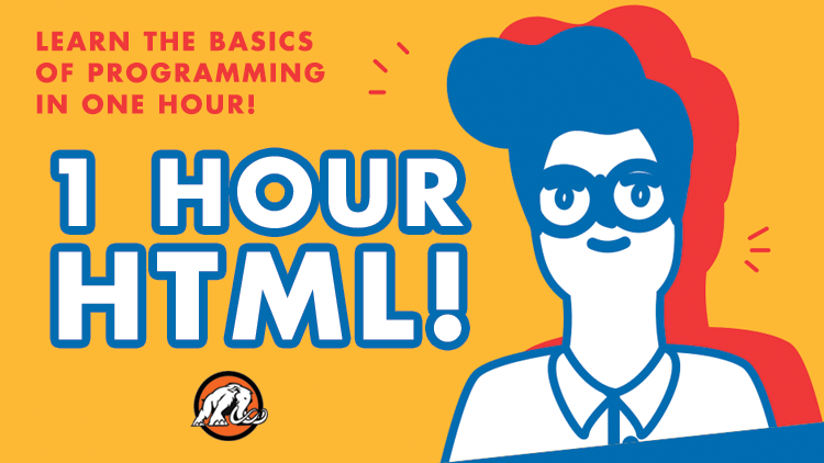 1 Hour HTML Course Cover Image with Student