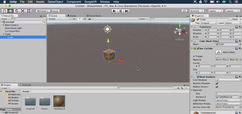 First Cube in Unity