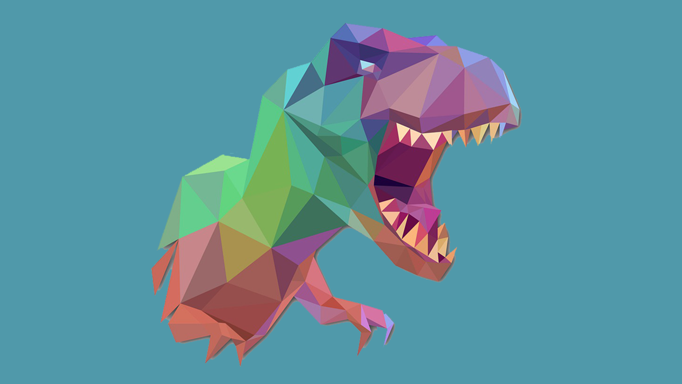 Colorful Low Poly Dinosaur Graphic