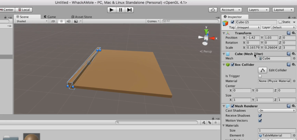 Making a Game Table in Unity