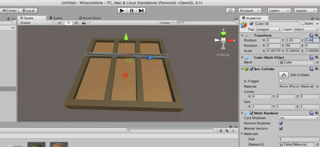 Making a Table in Unity 2