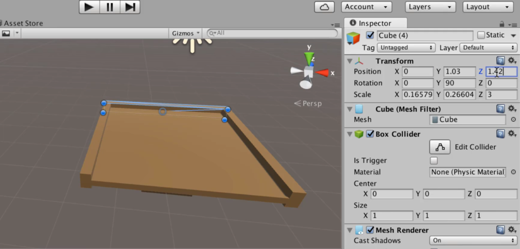 Making a Table with Edges in Unity