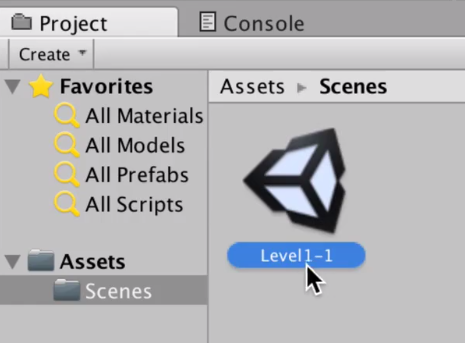 a default first level in the unity scenes folder