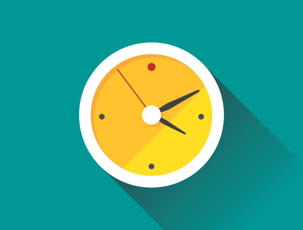 yellow clock on blue background