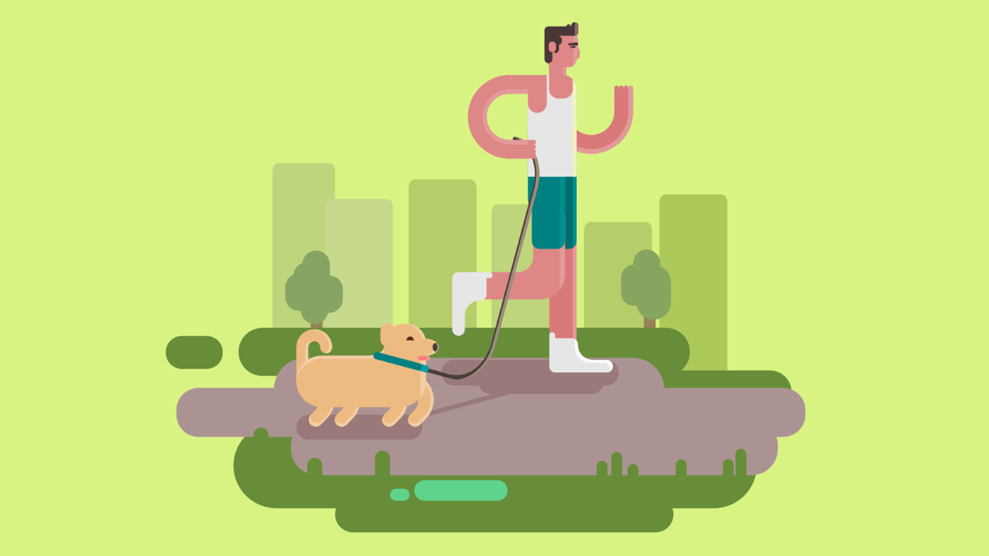 Graphic of a Runner with Dog