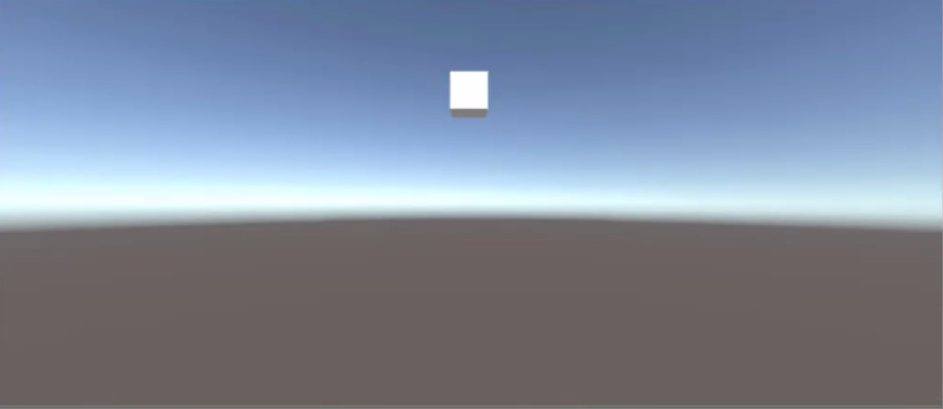 screenshot of a unity game view with a cube hovering