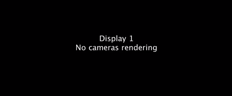 the game view with no cameras rendering in unity