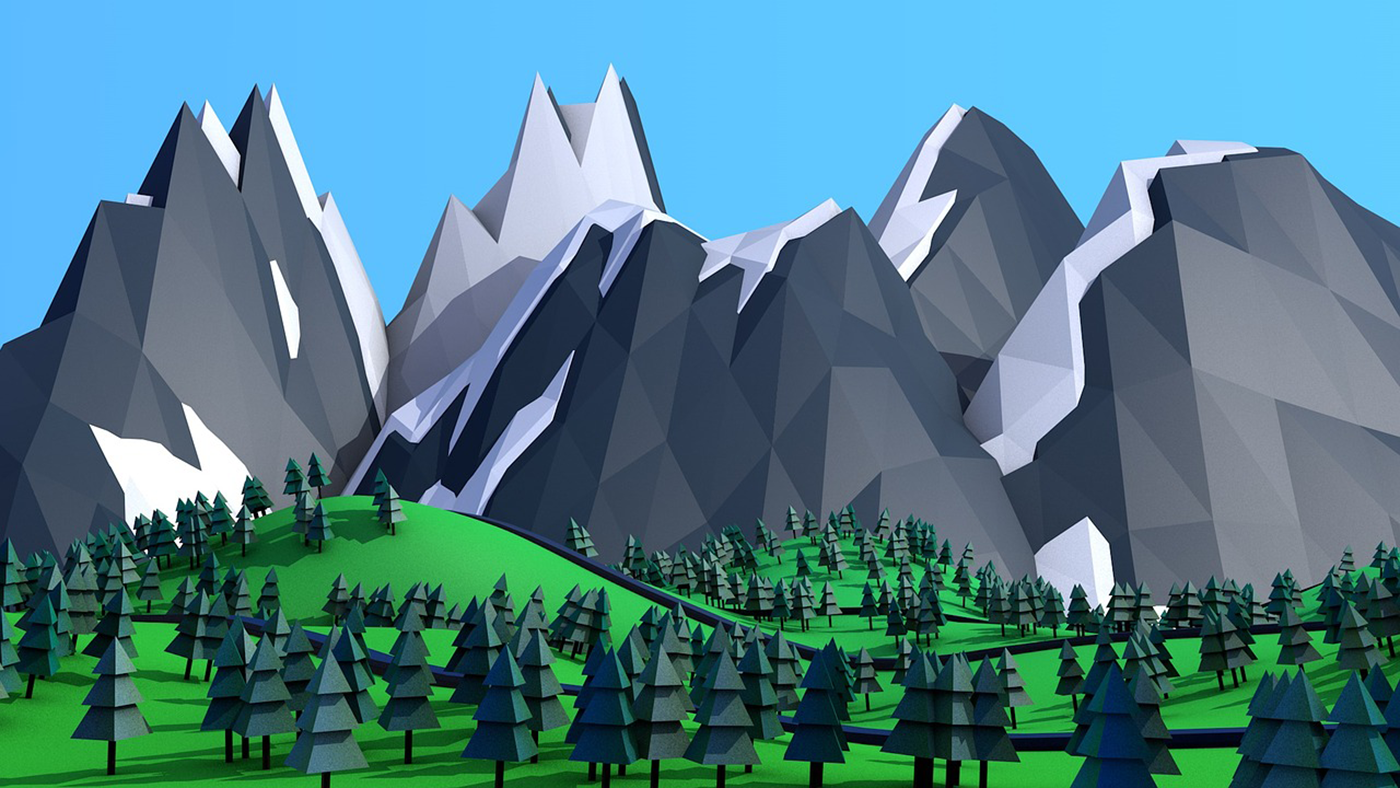 3D Mountains and Trees